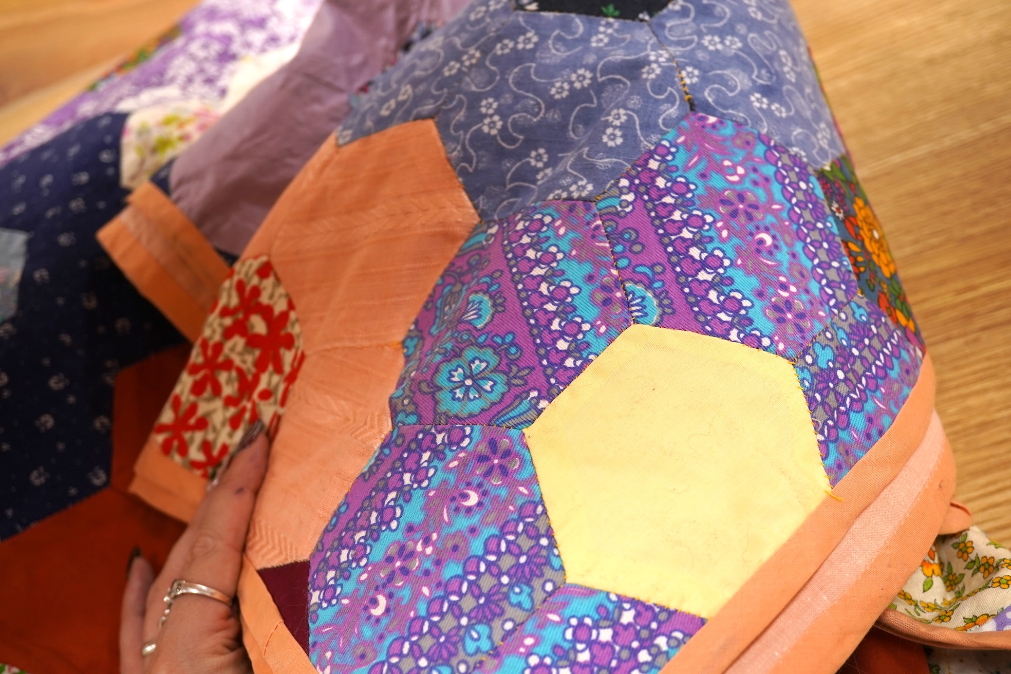A mid 20th century patchwork quilt